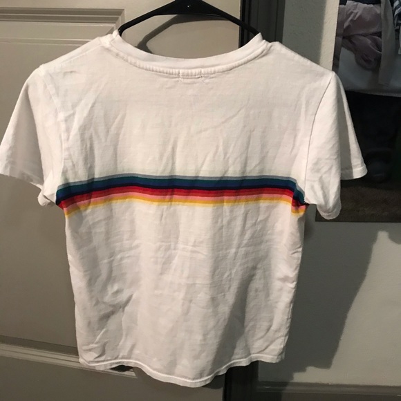 Brandy Melville John Galt Rainbow Cropped Tee - Picture 2 of 2
